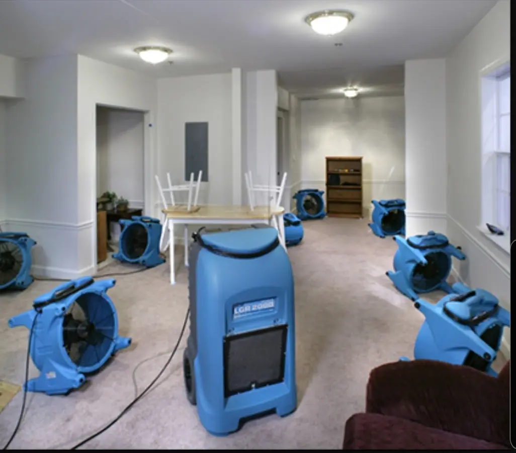 Air movers and dehumidifier setup for Water Damage Restoration in Idabel